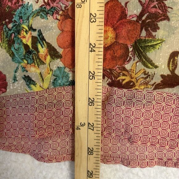 Investments XL Womens Sheer Floral Blouse Cottage Core Casual Feminine MultiColr - Picture 5 of 9